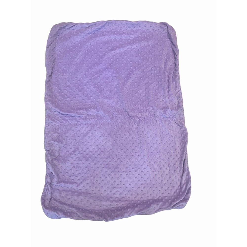 Car Seat Canopy Purple & Gray Baby Carseat Fleece Minky Back - Picture 5 of 5